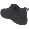 Epic Odin Dial Black Knit right hand bowling shoe from the rear three-quarter angle, showing the Epic logo and the heel pull tab.