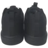 Pair of Epic Odin Dial Black Knit right hand bowling shoes from behind, showing both heels and pull tabs.