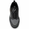 Epic Odin Dial Charcoal Knit right hand bowling shoe viewed toe-on from the front, showing the dial centered over the knit upper.