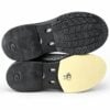 Soles of the Epic Odin Dial Charcoal Knit right hand bowling shoes: rubber traction sole on the right shoe and B-3 slide sole on the left shoe.