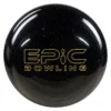 Epic Midnight Sparkle Be Epic bowling ball in black sparkle with gold Epic Bowling logo