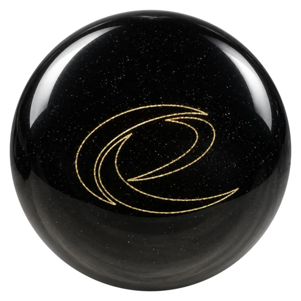 Epic Midnight Sparkle Be Epic bowling ball showing the gold Epic e logo