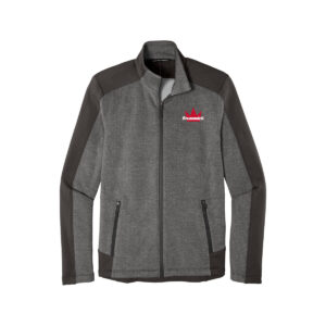 Brunswick CoolWick Men's Grid Fleece Bowling Jacket - Grey Smoke Heather/Grey Smoke