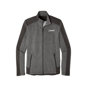 CoolWick CoolWick Men's Grid Fleece Bowling Jacket - Grey Smoke Heather/Grey Smoke