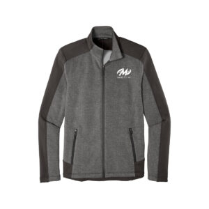Motiv CoolWick Men's Grid Fleece Bowling Jacket - Grey Smoke Heather/Grey Smoke