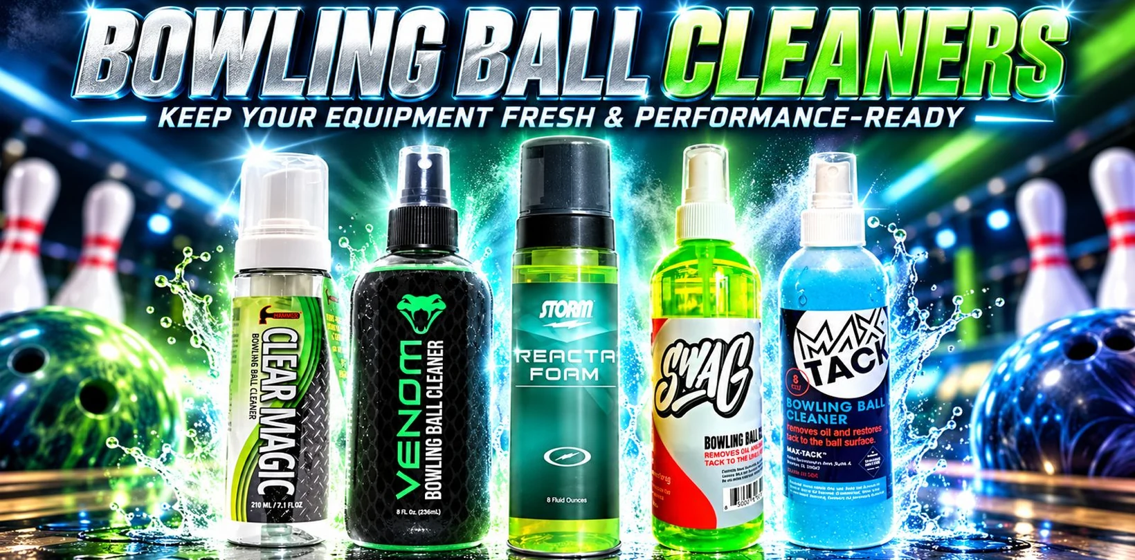 Bowling ball cleaners: Hammer Clear Magic, Venom, Storm Reacta Foam, SWAG and Max-Tack