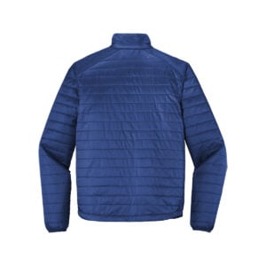CoolWick Men's Packable Puffy Bowling Jacket back - Cobalt Blue