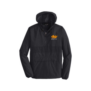 Motiv CoolWick Zipped Pocket Anorak Hoodie Pullover - Black