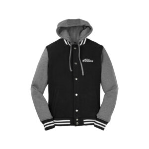 Brunswick CoolWick Men's Retro Varsity Bowling Jacket - Black/Vintage Heather