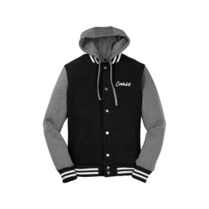 CoolWick CoolWick Men's Retro Varsity Bowling Jacket - Black/Vintage Heather