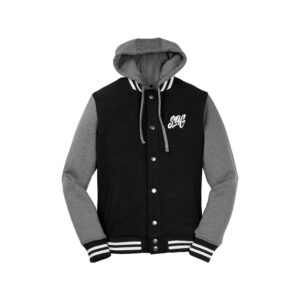 Swag CoolWick Men's Retro Varsity Bowling Jacket - Black/Vintage Heather