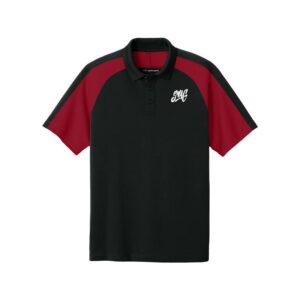 Swag CoolWick Wearever Performance Pique Colorblock Bowling Polo - Deep Black/Rich Red