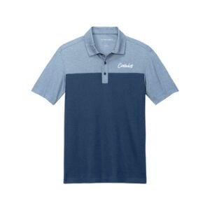 CoolWick CoolWick Men's Fine Pique Blend Blocked Bowling Polo - Aegean Blue