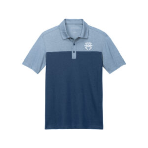 Hammer Black Widow CoolWick Men's Fine Pique Blend Blocked Bowling Polo - Aegean Blue
