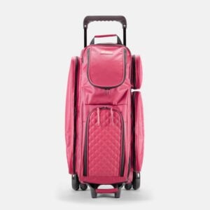 KR Strikeforce Diamond Dually 3 Ball Triple Roller LE Pink Bowling Bag - front view