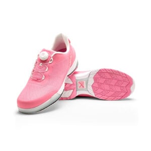 KR Strikeforce TPC Hype LT Pink Mesh LE bowling shoes, pair angled view