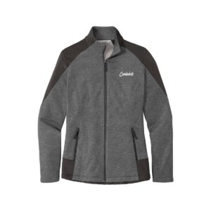 CoolWick CoolWick Women's Grid Fleece Bowling Jacket - Grey Smoke Heather/Grey Smoke