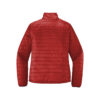CoolWick Women's Packable Puffy Bowling Jacket back - Fire Red/ Graphite