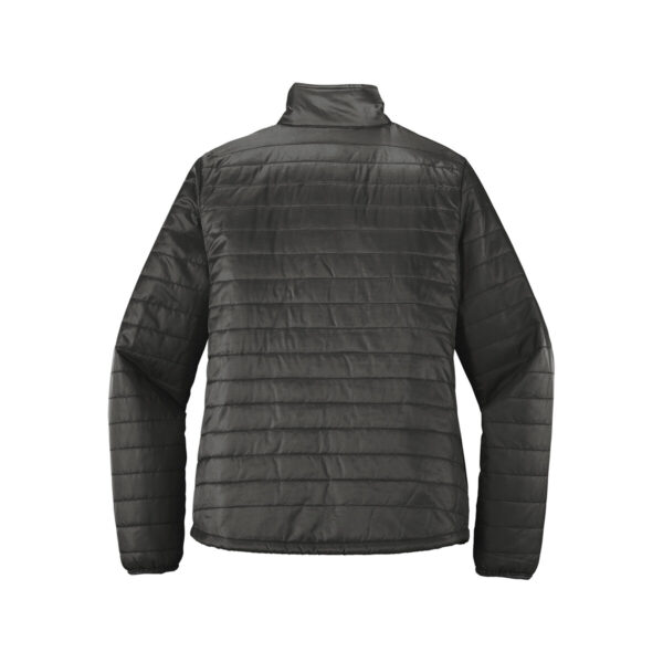 CoolWick Women's Packable Puffy Bowling Jacket back - Sterling Grey/ Graphite