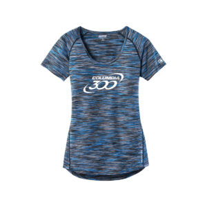 Columbia 300 CoolWick Women's OGIO Verge Scoop Neck Bowling Tee - Electric Blue Space Dye