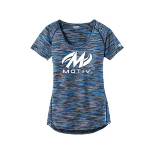 Motiv CoolWick Women's OGIO Verge Scoop Neck Bowling Tee - Electric Blue Space Dye