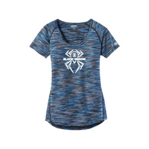 Hammer Black Widow CoolWick Women's OGIO Verge Scoop Neck Bowling Tee - Electric Blue Space Dye