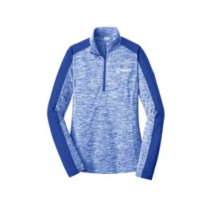 CoolWick CoolWick Women's Electric Heather 1/4-Zip Bowling Pullover - True Royal Electric/ True Royal
