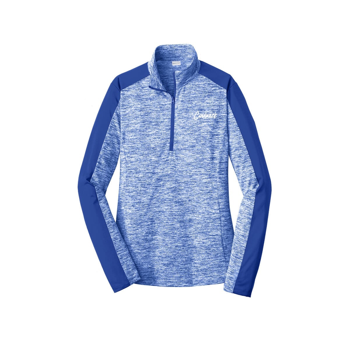 CoolWick CoolWick Women's Electric Heather 1/4-Zip Bowling Pullover - True Royal Electric/ True Royal
