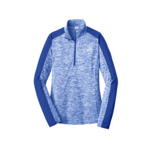 Hammer Black Widow CoolWick Women's Electric Heather 1/4-Zip Bowling Pullover - True Royal Electric/ True Royal