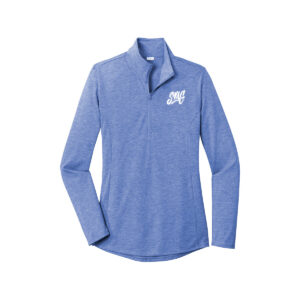 Swag CoolWick Women's Tri-Blend Wicking 1/4-Zip Bowling Pullover - True Royal Heather