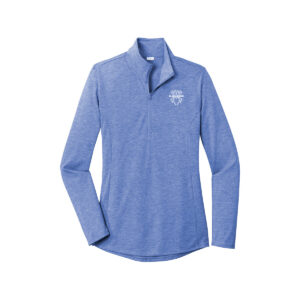 Hammer Black Widow CoolWick Women's Tri-Blend Wicking 1/4-Zip Bowling Pullover - True Royal Heather