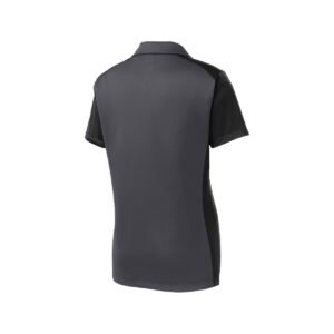 CoolWick Women's Colorblock Micropique Bowling Polo back - Iron Grey/Black