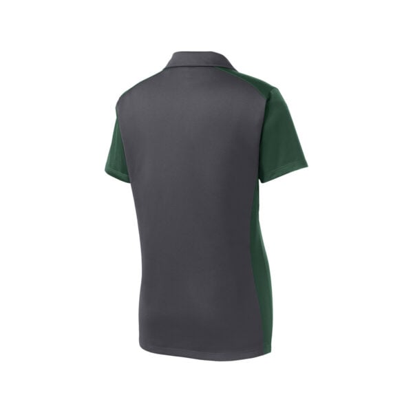 CoolWick Women's Colorblock Micropique Bowling Polo back - Iron Grey/Forest Green