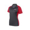 CoolWick CoolWick Women's Colorblock Micropique Bowling Polo - Iron Grey/True Red