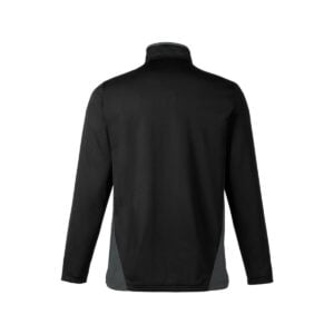 CoolWick Colorblock Quarter-Zip Bowling Pullover back - Black/Dark Charcoal
