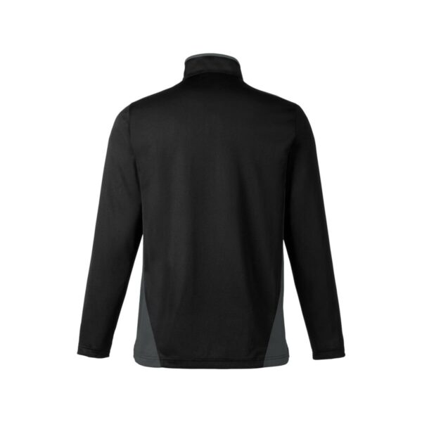 CoolWick Colorblock Quarter-Zip Bowling Pullover back - Black/Dark Charcoal