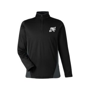 Swag CoolWick Colorblock Quarter-Zip Bowling Pullover - Black/Dark Charcoal