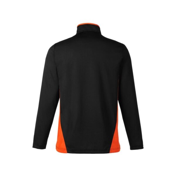 CoolWick Colorblock Quarter-Zip Bowling Pullover back - Black/Team Orange