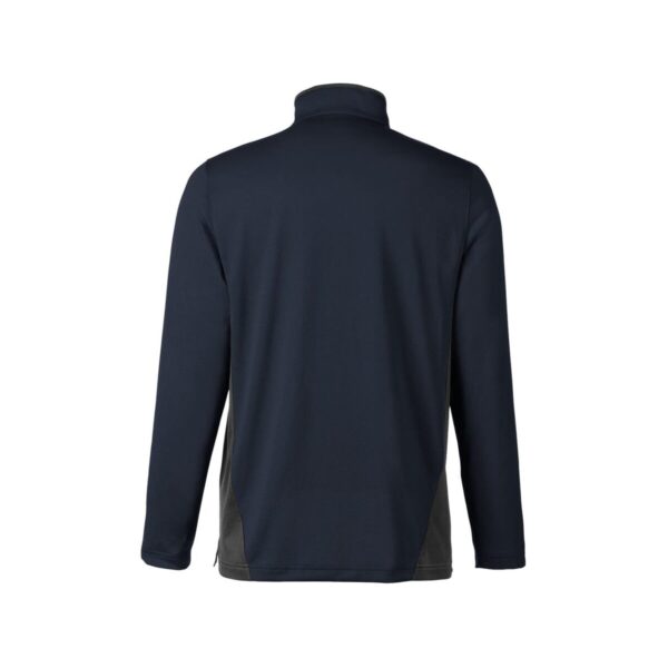 CoolWick Colorblock Quarter-Zip Bowling Pullover back - Dark Navy/Dark Charcoal