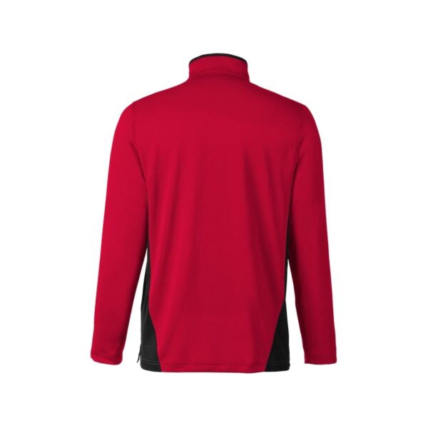CoolWick Colorblock Quarter-Zip Bowling Pullover back - Red/Black