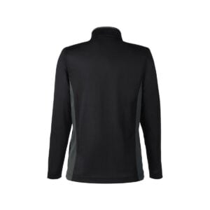 CoolWick Women's Colorblock Quarter-Zip Bowling Pullover back - Black/Dark Charcoal