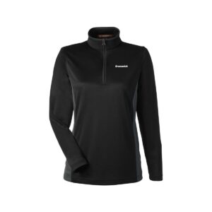 Brunswick CoolWick Women's Colorblock Quarter-Zip Bowling Pullover - Black/Dark Charcoal