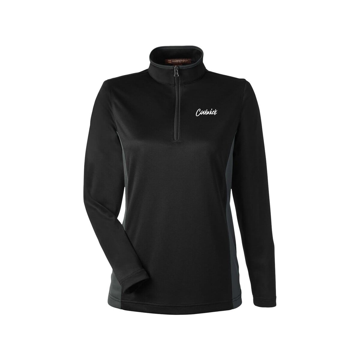 CoolWick CoolWick Women's Colorblock Quarter-Zip Bowling Pullover - Black/Dark Charcoal
