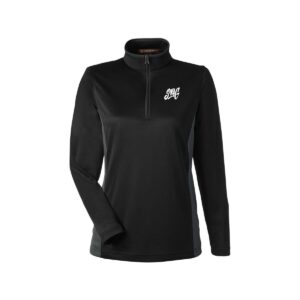 Swag CoolWick Women's Colorblock Quarter-Zip Bowling Pullover - Black/Dark Charcoal