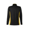 CoolWick Women's Colorblock Quarter-Zip Bowling Pullover back - Black/Sunray Yellow
