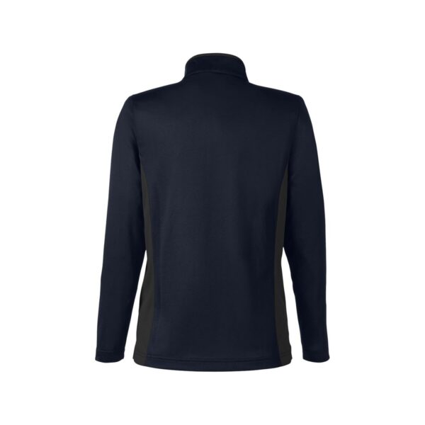 CoolWick Women's Colorblock Quarter-Zip Bowling Pullover back - Dark Navy/Dark Charcoal