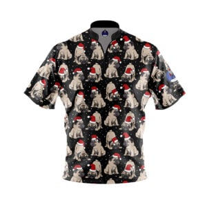 Plain Santa's Pugs Rocket Bowling Jersey