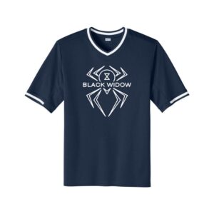 Hammer Black Widow CoolWick Bowling V Neck Baseball Jersey - Navy