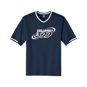 Columbia 300 CoolWick Bowling V Neck Baseball Jersey - Navy