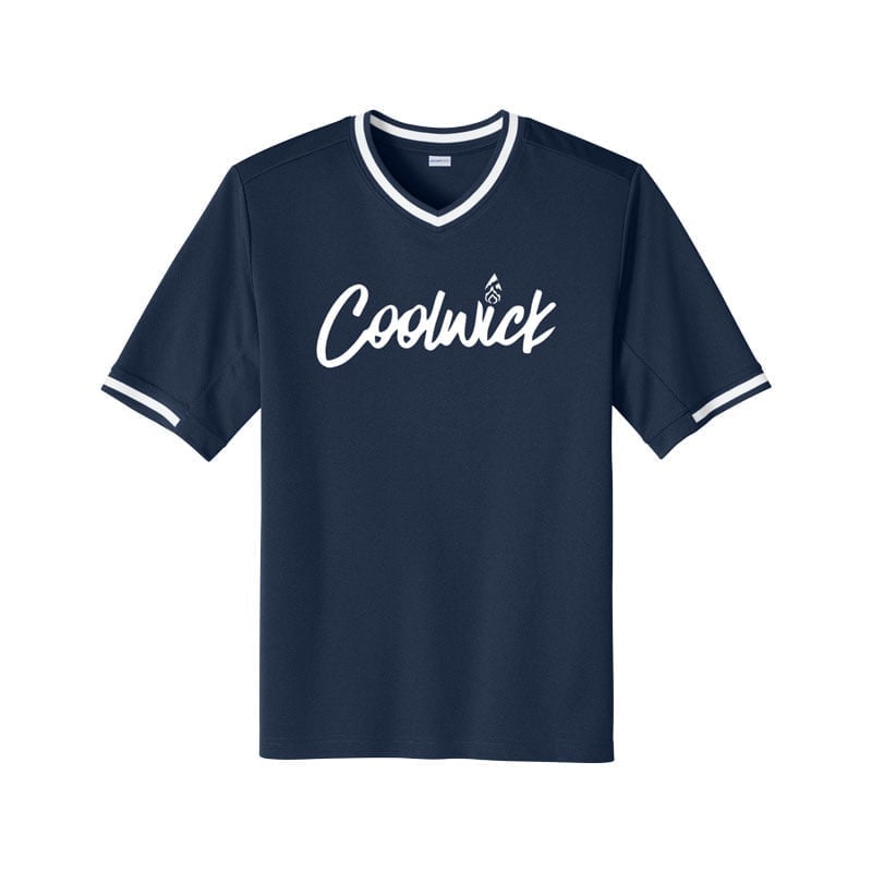 CoolWick CoolWick Bowling V Neck Baseball Jersey - Navy